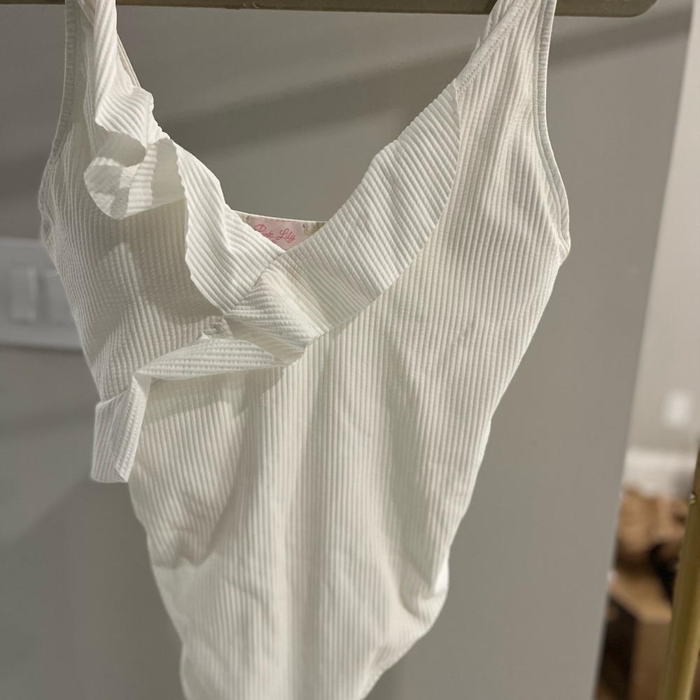 NEW one piece white bathing suit in Medium